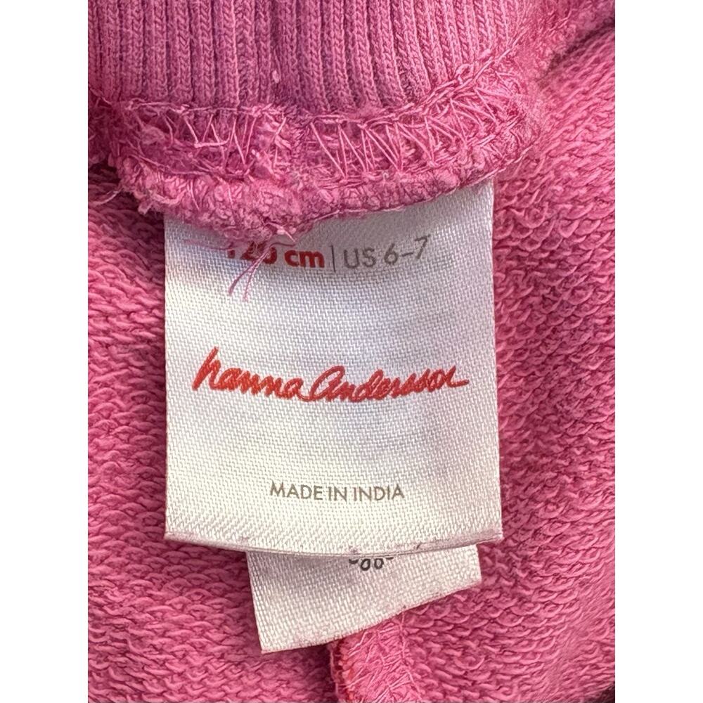 Hanna Andersson Print Double Knee Slim Sweatpants Sunset Tulip Pink Size 6/7 - Picture 3 of 3